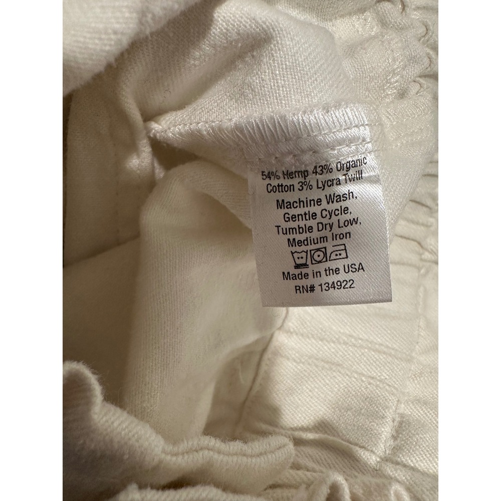 Emerson Fry Babas Pant Heart Pockets Ivory Hemp Organic Made in USA - Picture 8 of 11